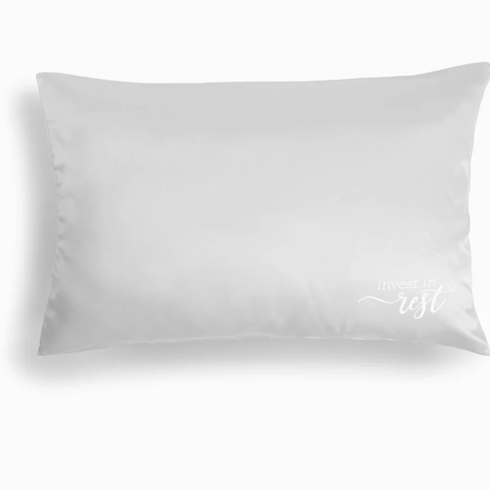 ✅2 for 1 Demdaco Comfort-Collection Gray Satin Pillow Case - Invest in Rest